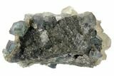 Calcite Crystal Cluster on Green Fluorite - China #132765-1